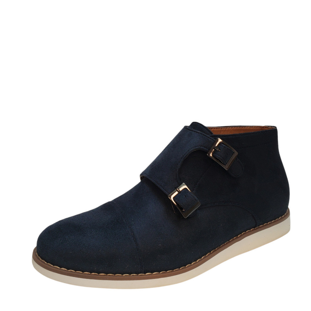 Reserved Footwear Men's The Ballaster Monk Strap Navy Dress Boot 8.5M